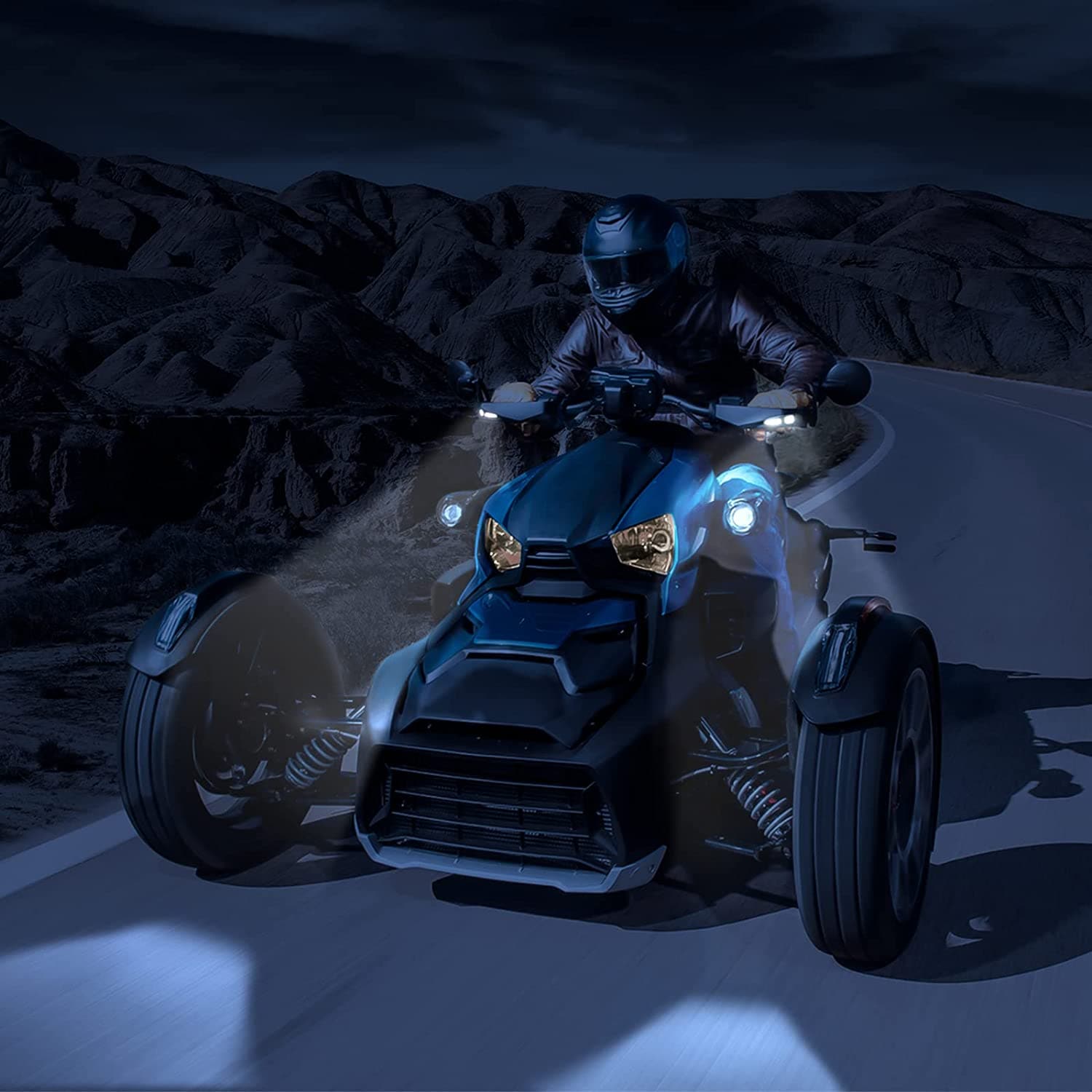 Photo of LED Handguards Lighting For Can-Am Ryker by Kemimoto - Premium for UTVs / Side by Sides