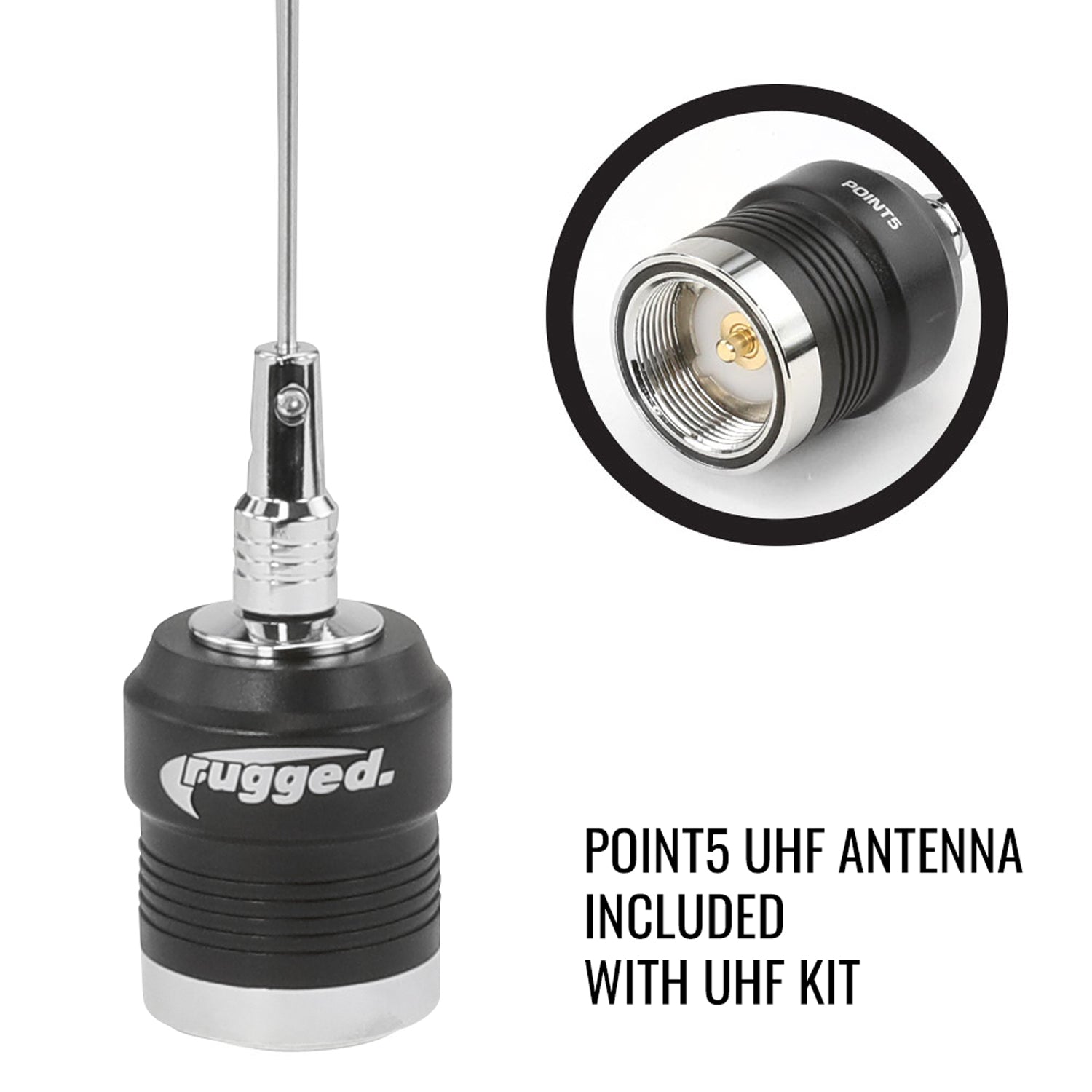 Photo of Long Track Antenna Upgrade Kit for Rugged V3 / RH5R Handheld Radio by Rugged Radios - Premium for UTVs / Side by Sides