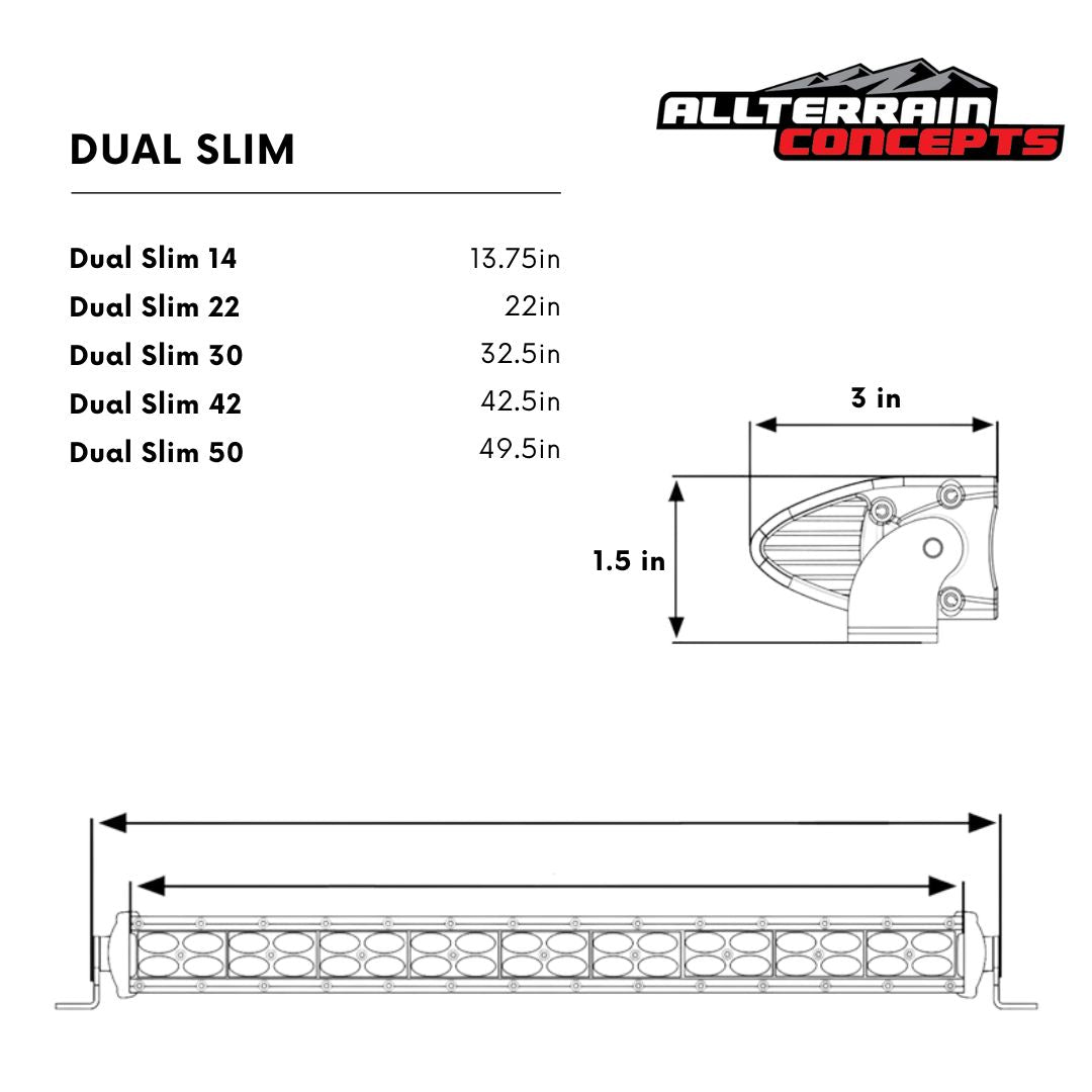 Photo of DUAL SLIM SERIES Light Bars by All Terrain Concepts - Premium Light Bars for UTVs / Side by Sides