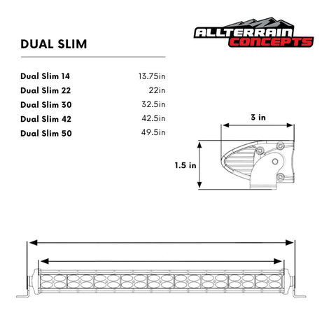 Photo of DUAL SLIM SERIES Light Bars by All Terrain Concepts - Premium Light Bars for UTVs / Side by Sides