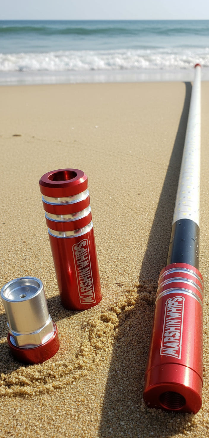 Photo of Game Changer LED Whip - Lollypop Red Single by Marshin Whips - Premium for UTVs / Side by Sides