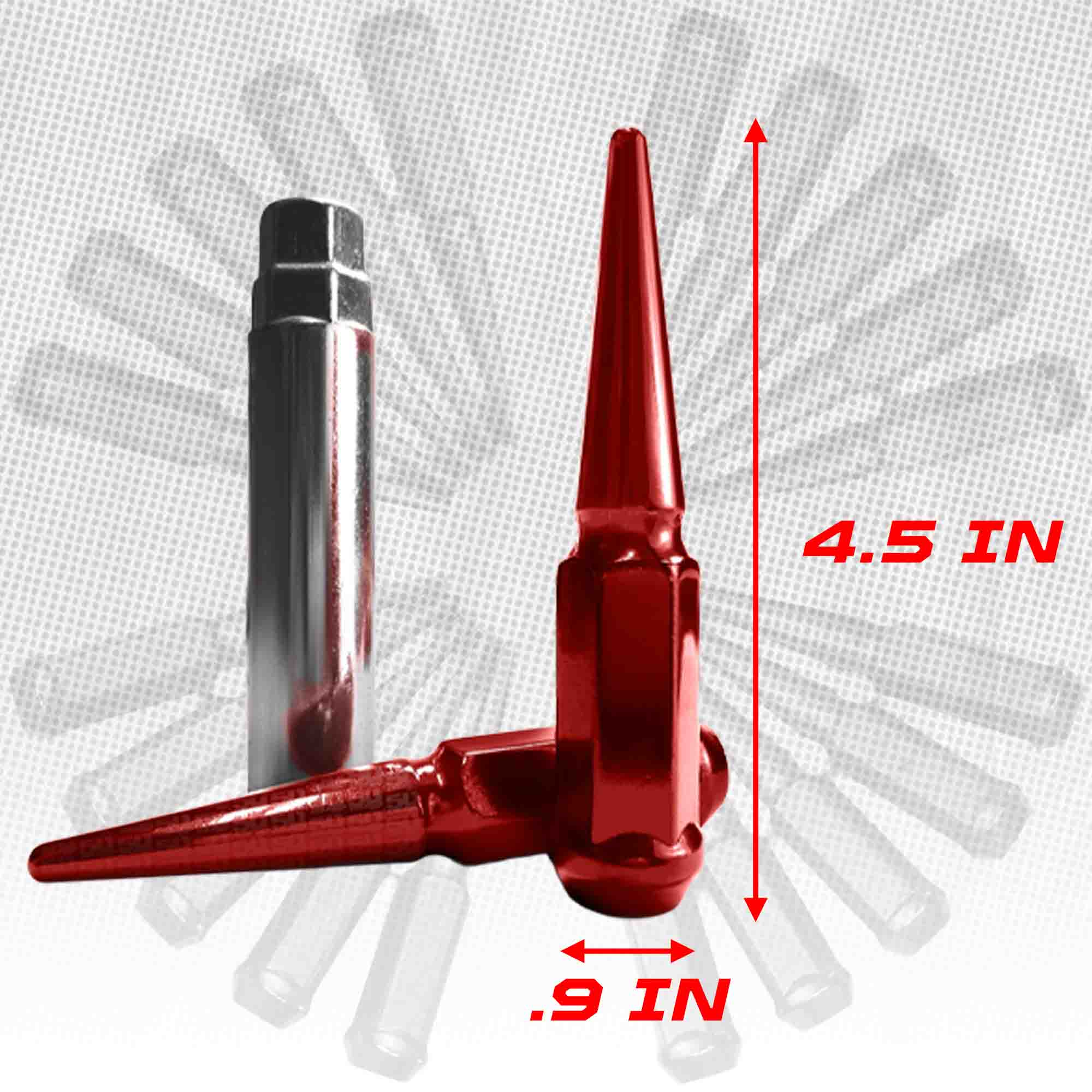 14x2.0mm Extended Spike Lug Nuts - 60 Degree Taper Seat