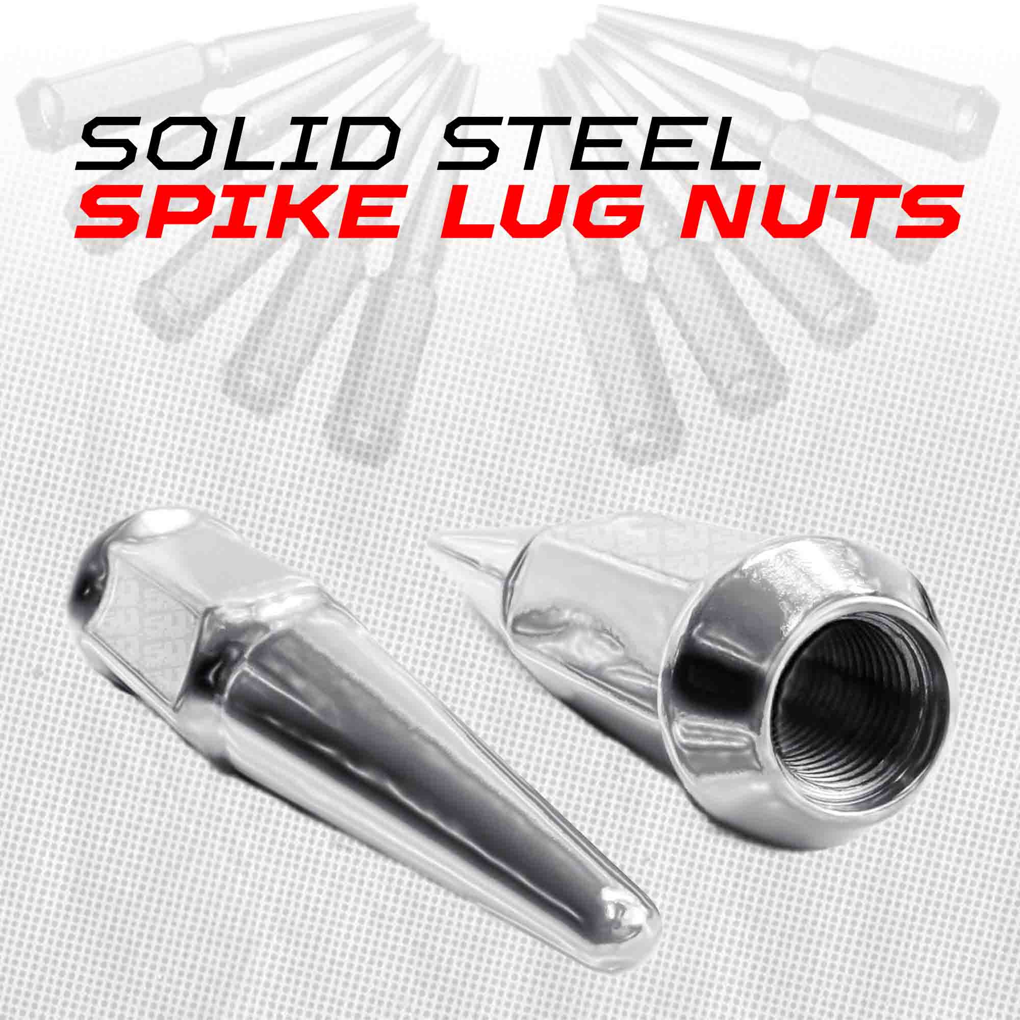 1/2 Inch Extended Spike Lug Nuts - 60 Degree Taper Seat