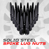 50 Caliber Racing 1/2 Inch Extended Spike Lug Nuts - 60 Degree Taper Seat