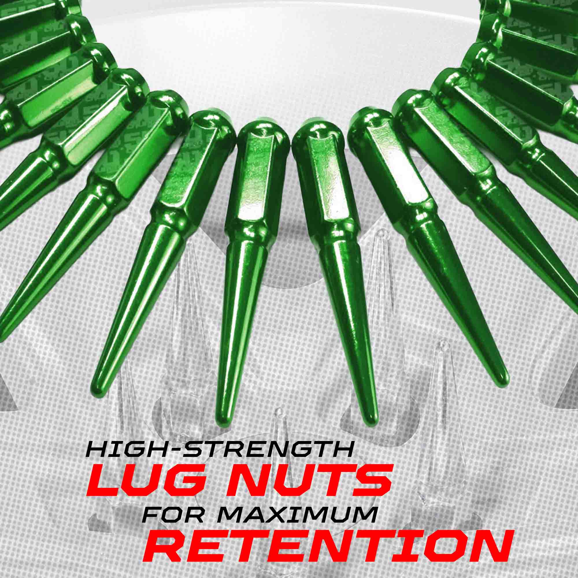 12x1.5mm Extended Spike Lug Nuts - 60 Degree Taper Seat
