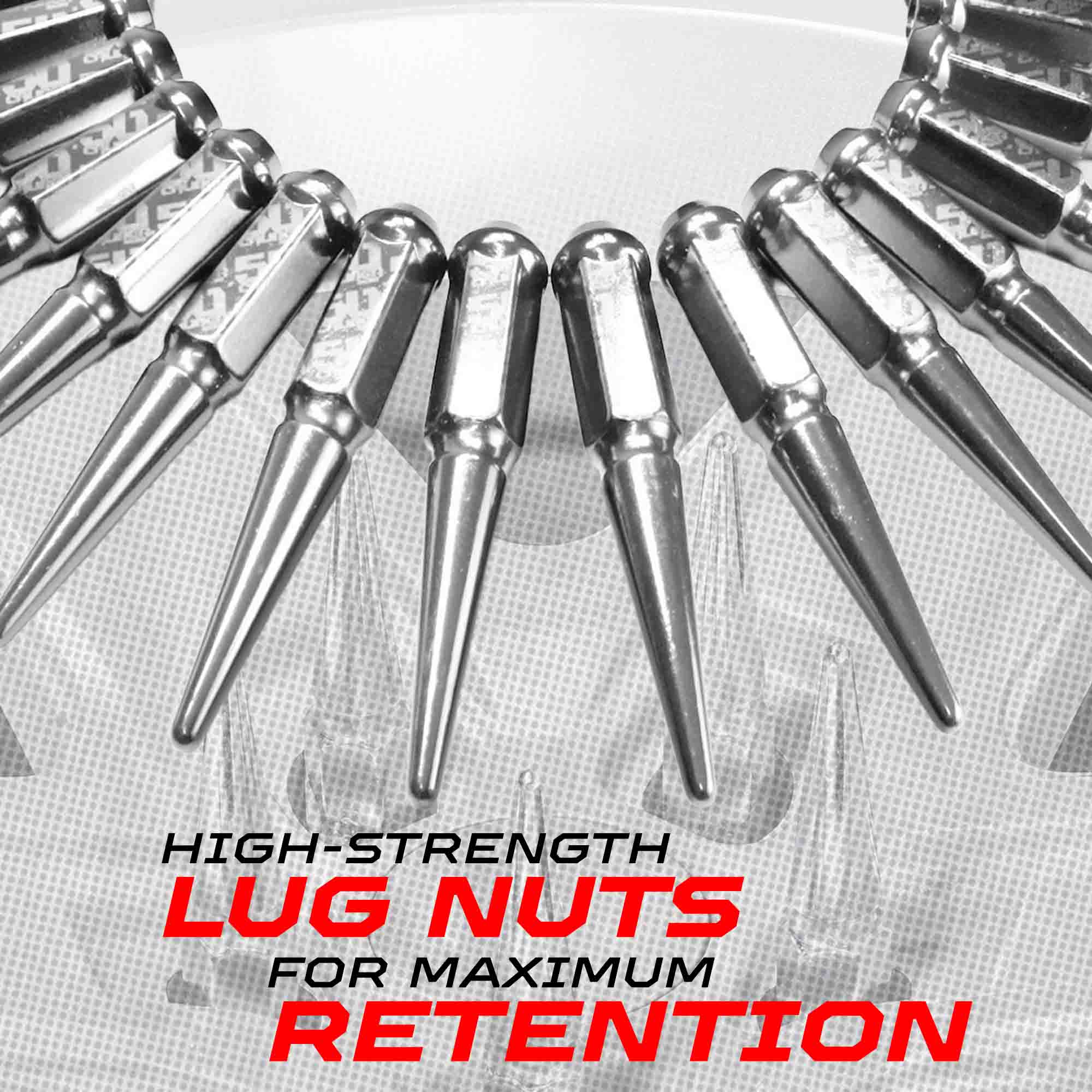 1/2 Inch Extended Spike Lug Nuts - 60 Degree Taper Seat