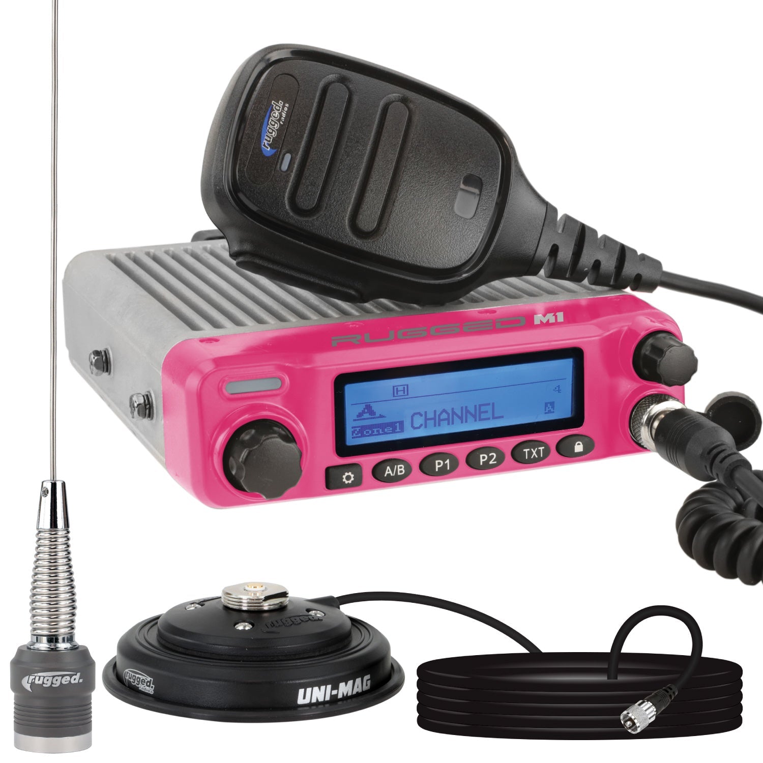 Photo of Radio Kit • Pink Rugged M1 RACE SERIES Waterproof Mobile Radio with Antenna • Digital and Analog by Rugged Radios - Premium for UTVs / Side by Sides