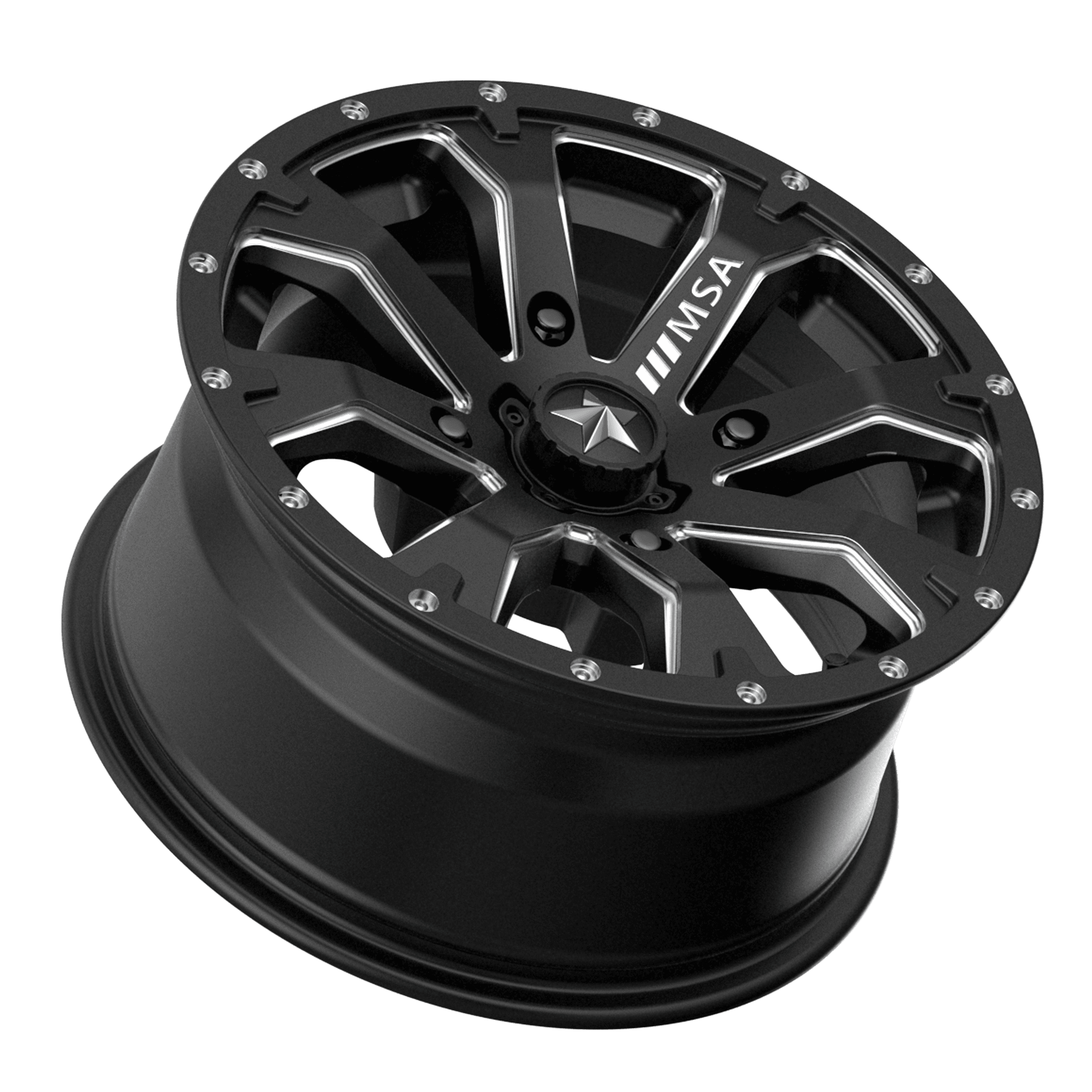 Photo of MSA M42 Bounty - Gloss Black Milled by MSA Offroad Wheels - Premium for UTVs / Side by Sides