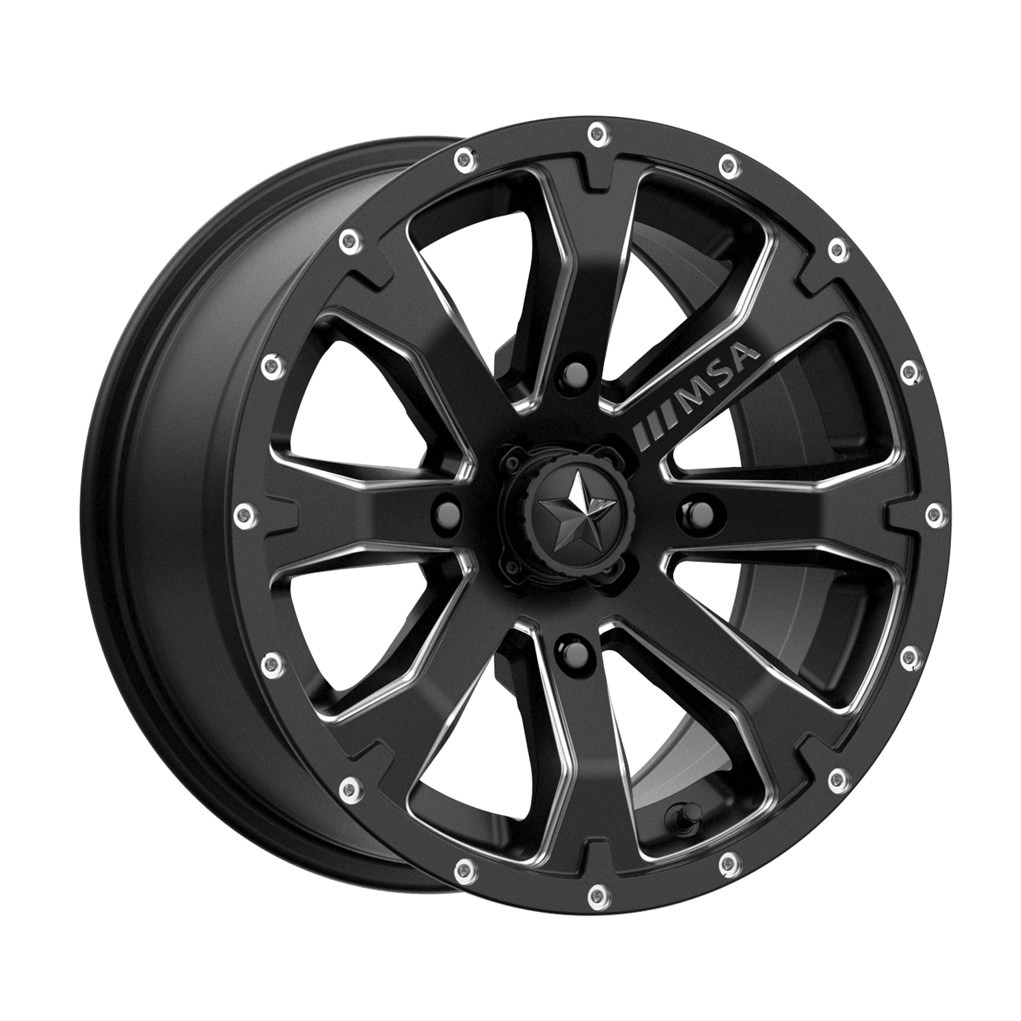 Photo of MSA M42 Bounty - Gloss Black Milled by MSA Offroad Wheels - Premium for UTVs / Side by Sides