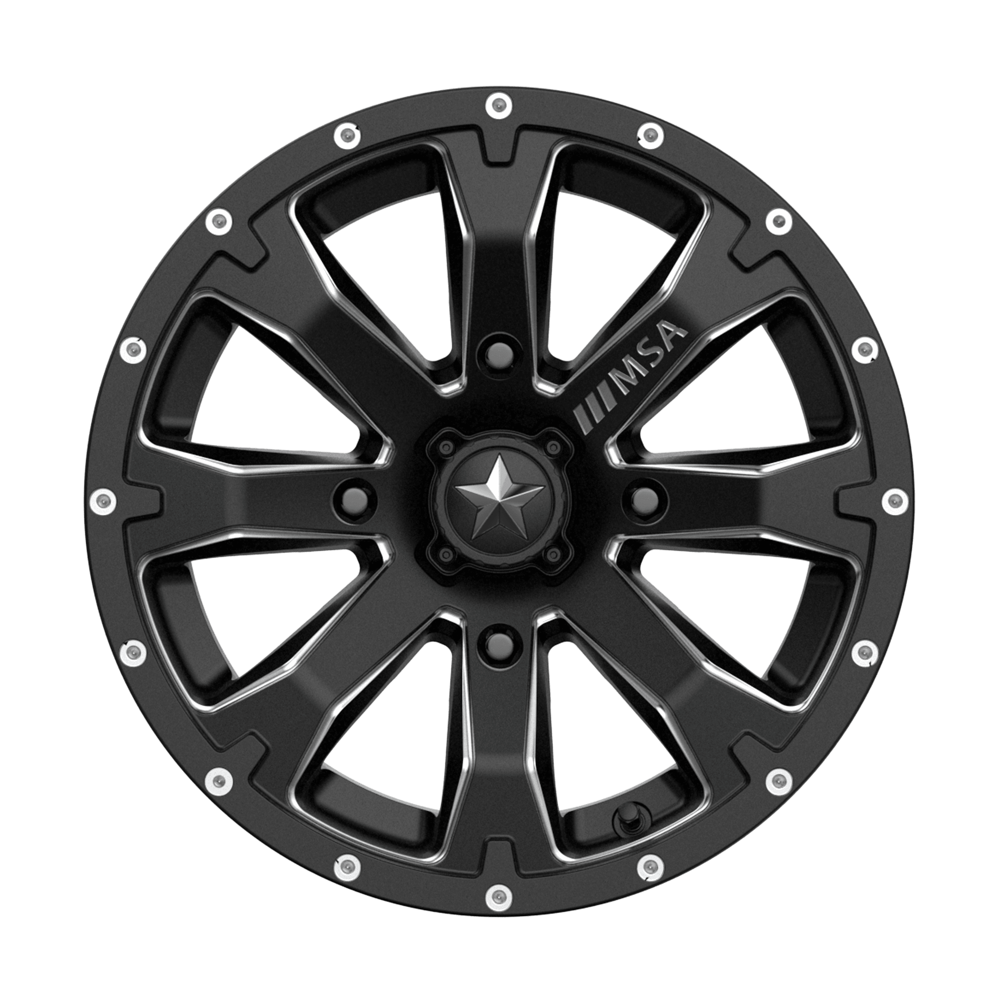 Photo of MSA M42 Bounty - Gloss Black Milled by MSA Offroad Wheels - Premium for UTVs / Side by Sides