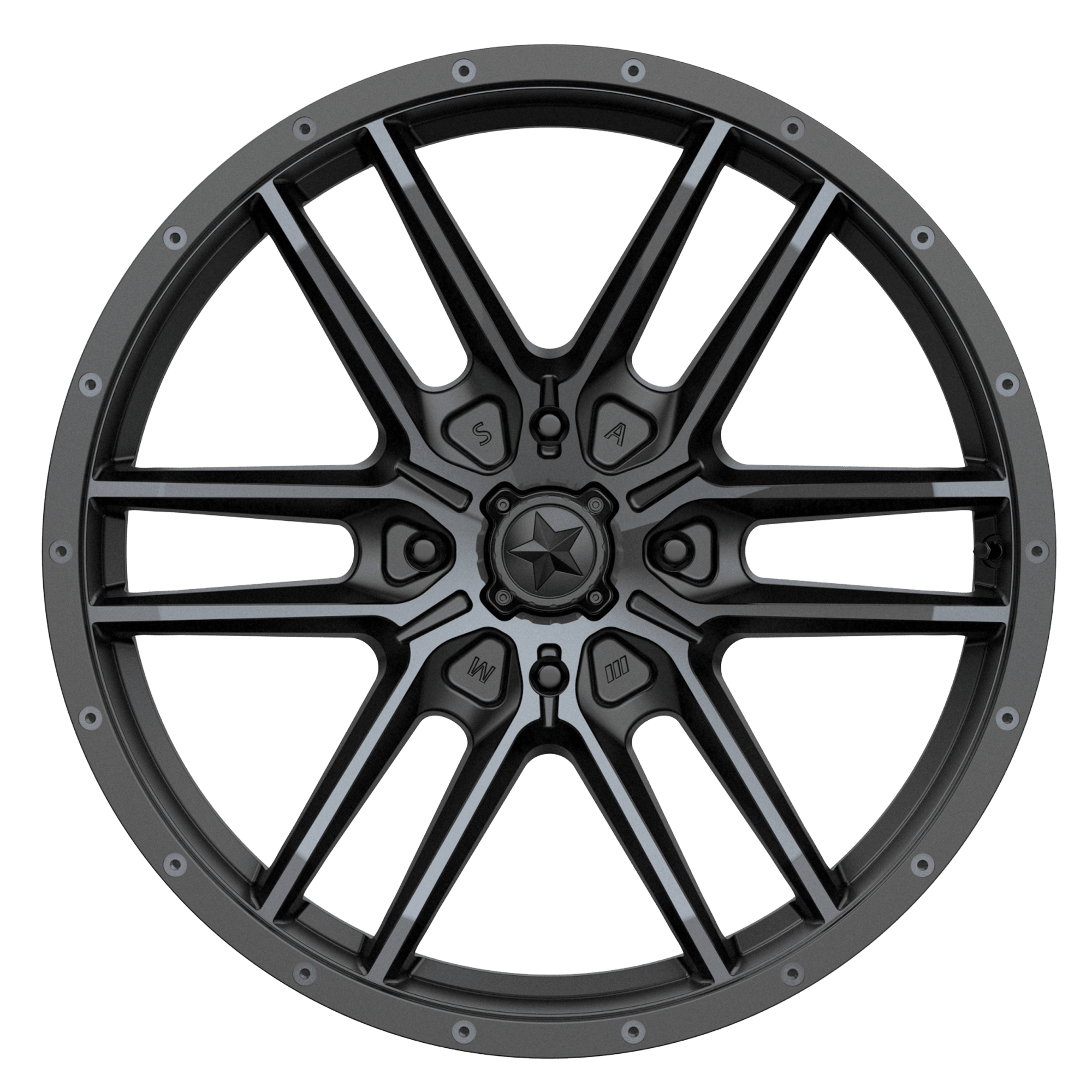 Photo of MSA M43 Fang - Satin Black Milled by MSA Offroad Wheels - Premium for UTVs / Side by Sides