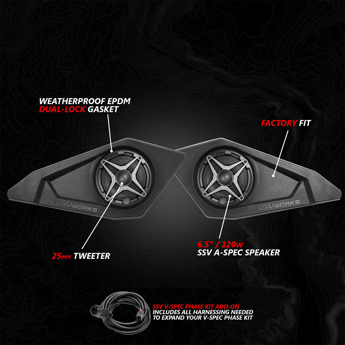 Photo of SSV Works - 2024-2026 Can-AmÂ® Maverick R 6.5" Lower Door-Pocket Speaker-Pods by SSV Works - Premium for UTVs / Side by Sides