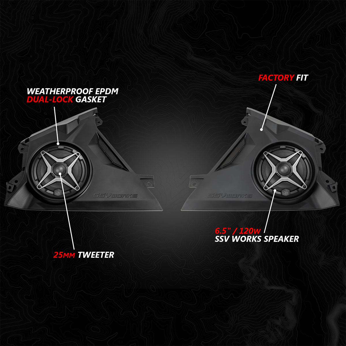 Photo of SSV Works - 2024-2026 Can-AmÂ® Maverick R Front-Dash 6.5" Speaker-Panels by SSV Works - Premium for UTVs / Side by Sides