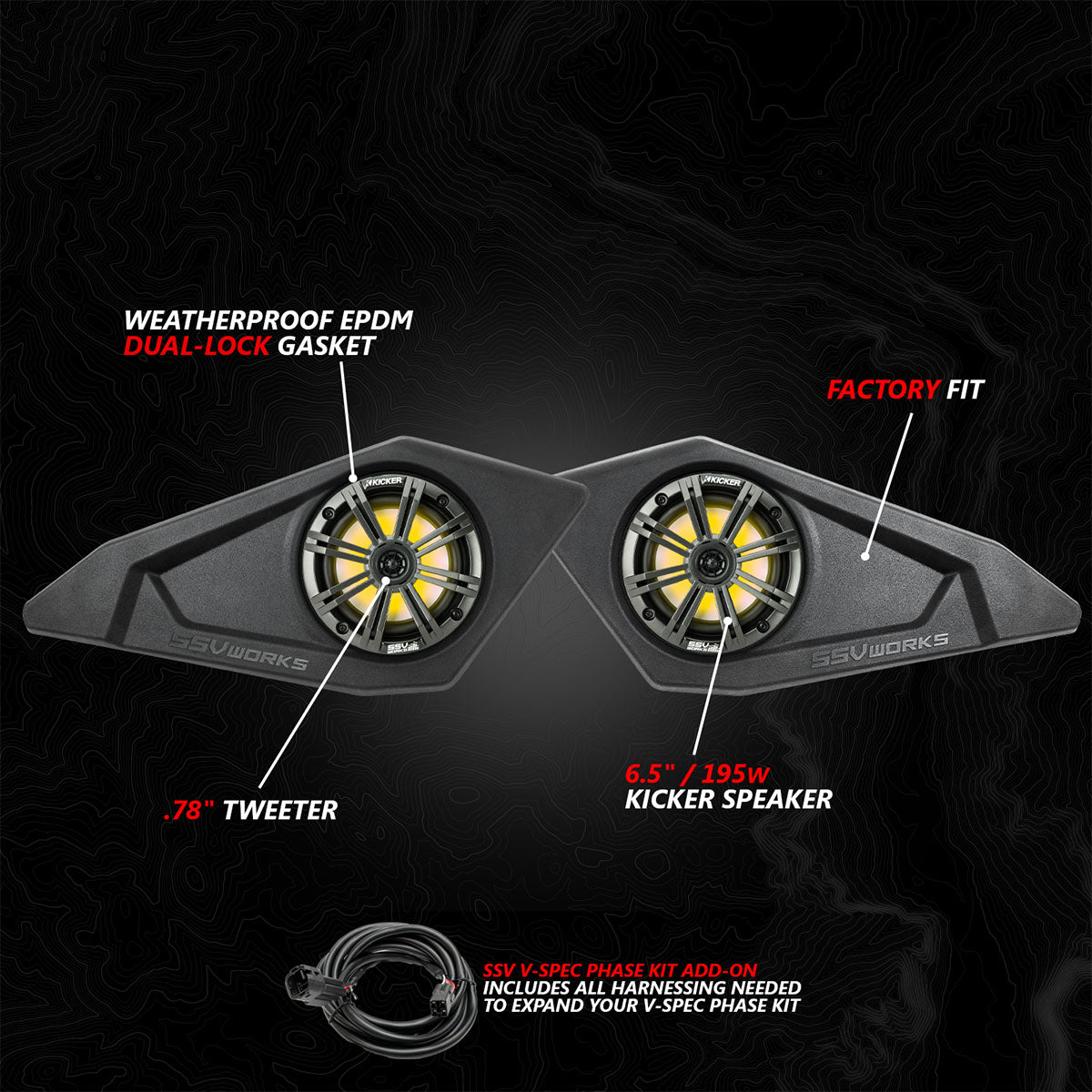 Photo of SSV Works - 2024-2026 Can-AmÂ® Maverick R 6.5" Lower Door-Pocket Speaker-Pods by SSV Works - Premium for UTVs / Side by Sides