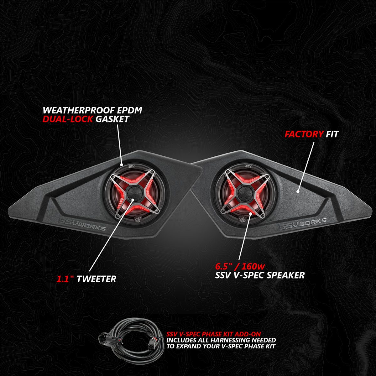 Photo of SSV Works - 2024-2026 Can-AmÂ® Maverick R 6.5" Lower Door-Pocket Speaker-Pods by SSV Works - Premium for UTVs / Side by Sides