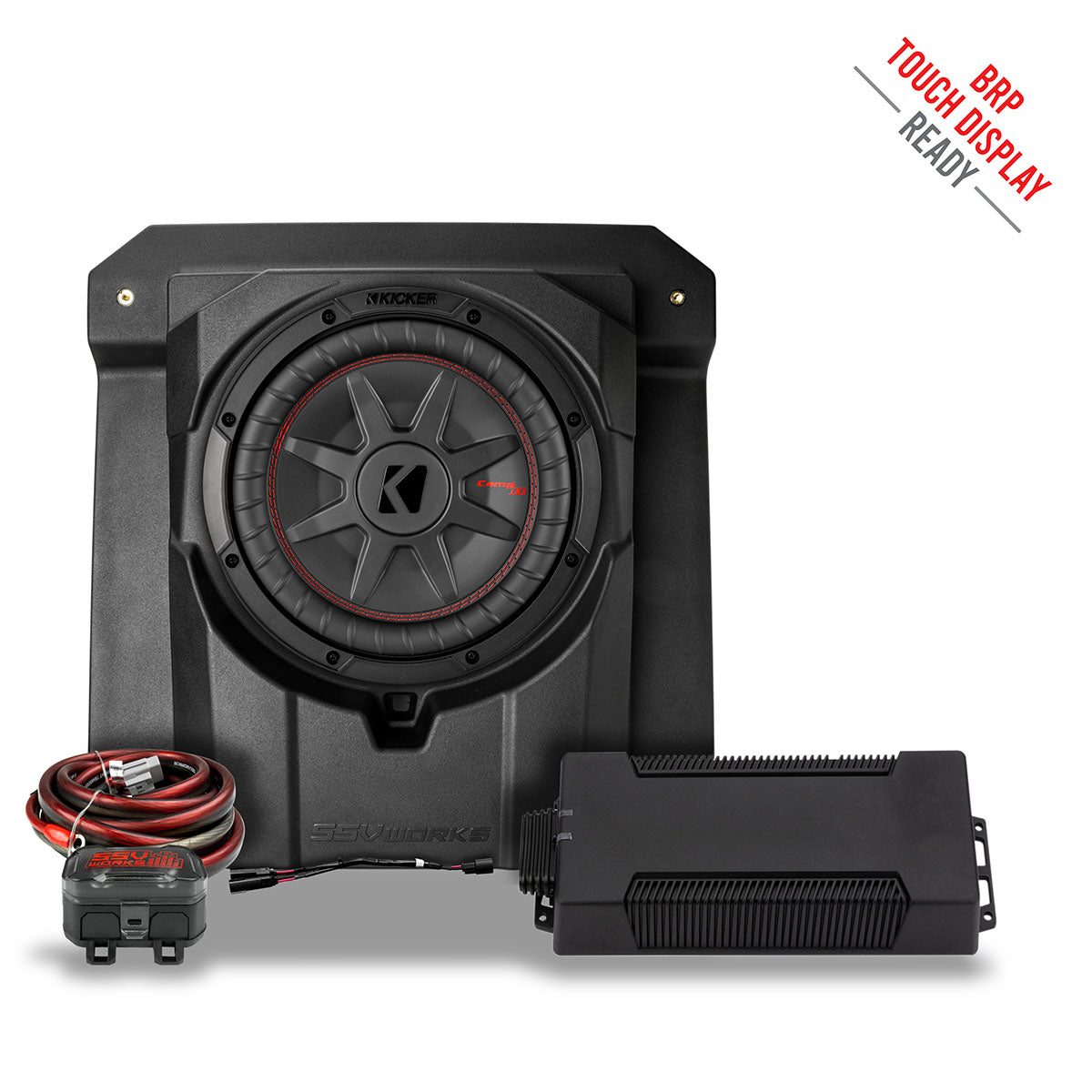 Photo of SSV Works - 2024-2026 CanAmÂ® Maverick R Front Under-Seat 850watt 10" Subwoofer Add-On for Factory JLÂ® System by SSV Works - Premium for UTVs / Side by Sides