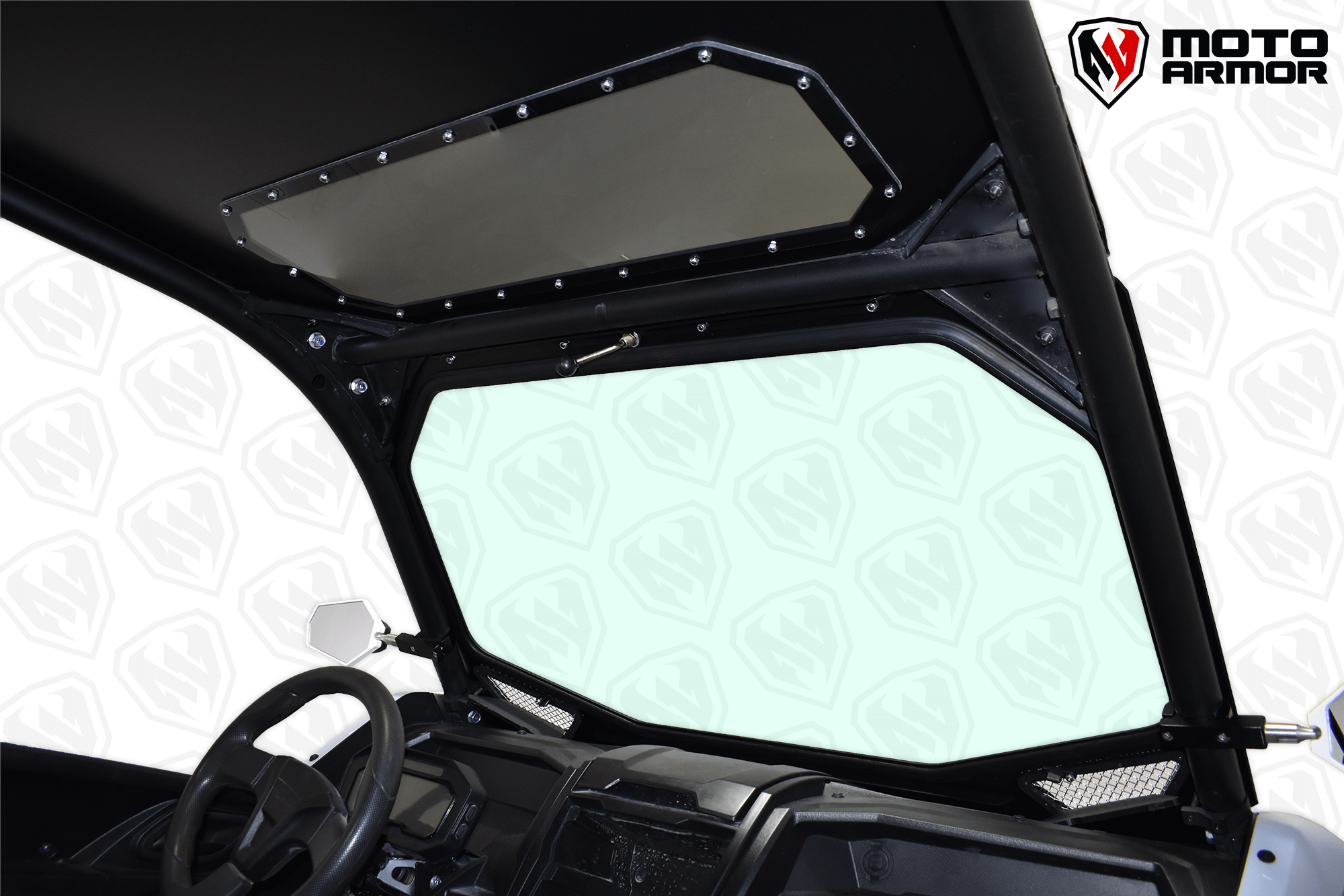 Photo of Kawasaki KRX Full Glass Windshield with Vents (2020+) by Moto Armor - Premium Windshields for UTVs / Side by Sides