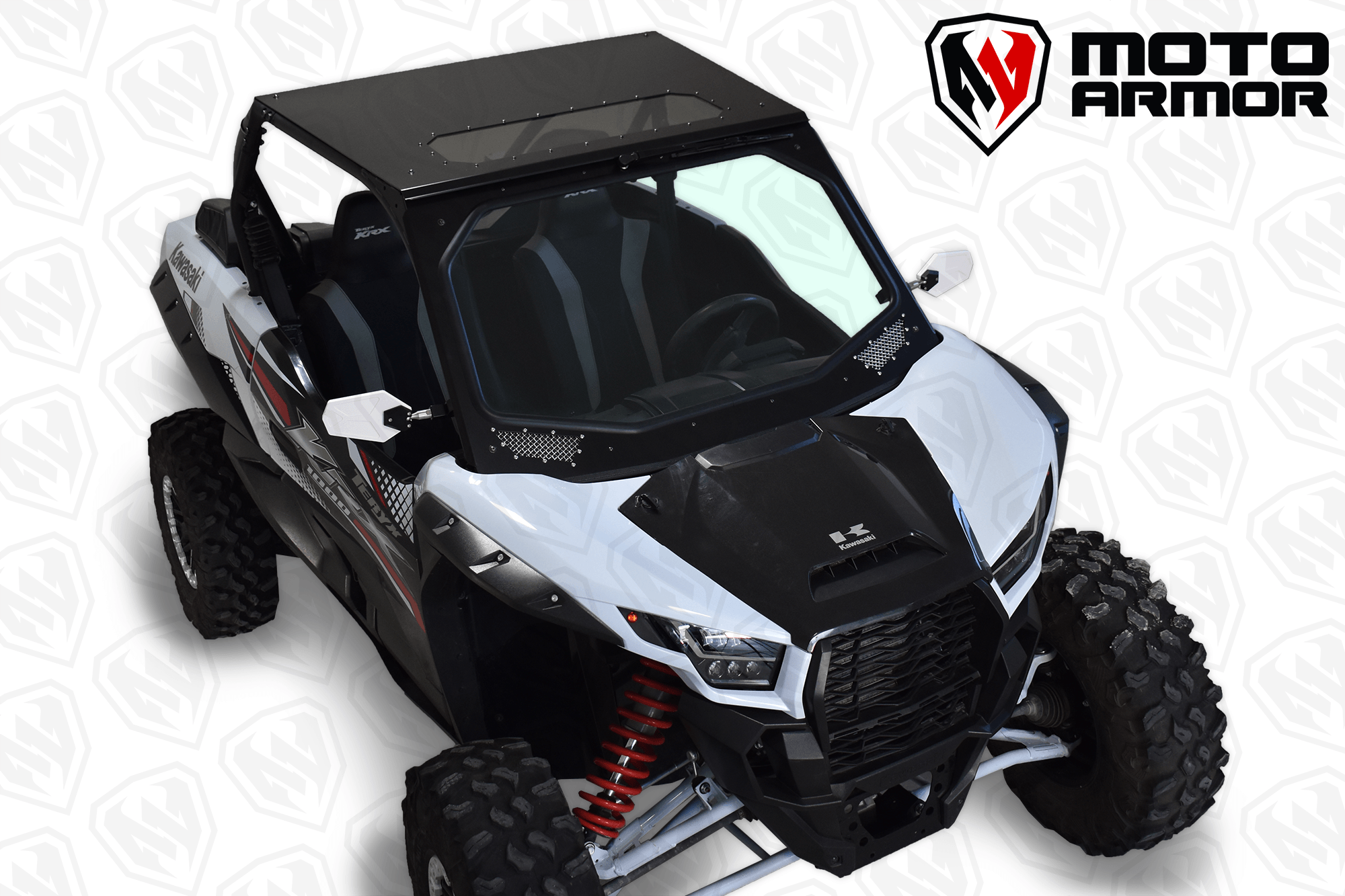Photo of Kawasaki KRX Full Glass Windshield with Vents (2020+) by Moto Armor - Premium Windshields for UTVs / Side by Sides
