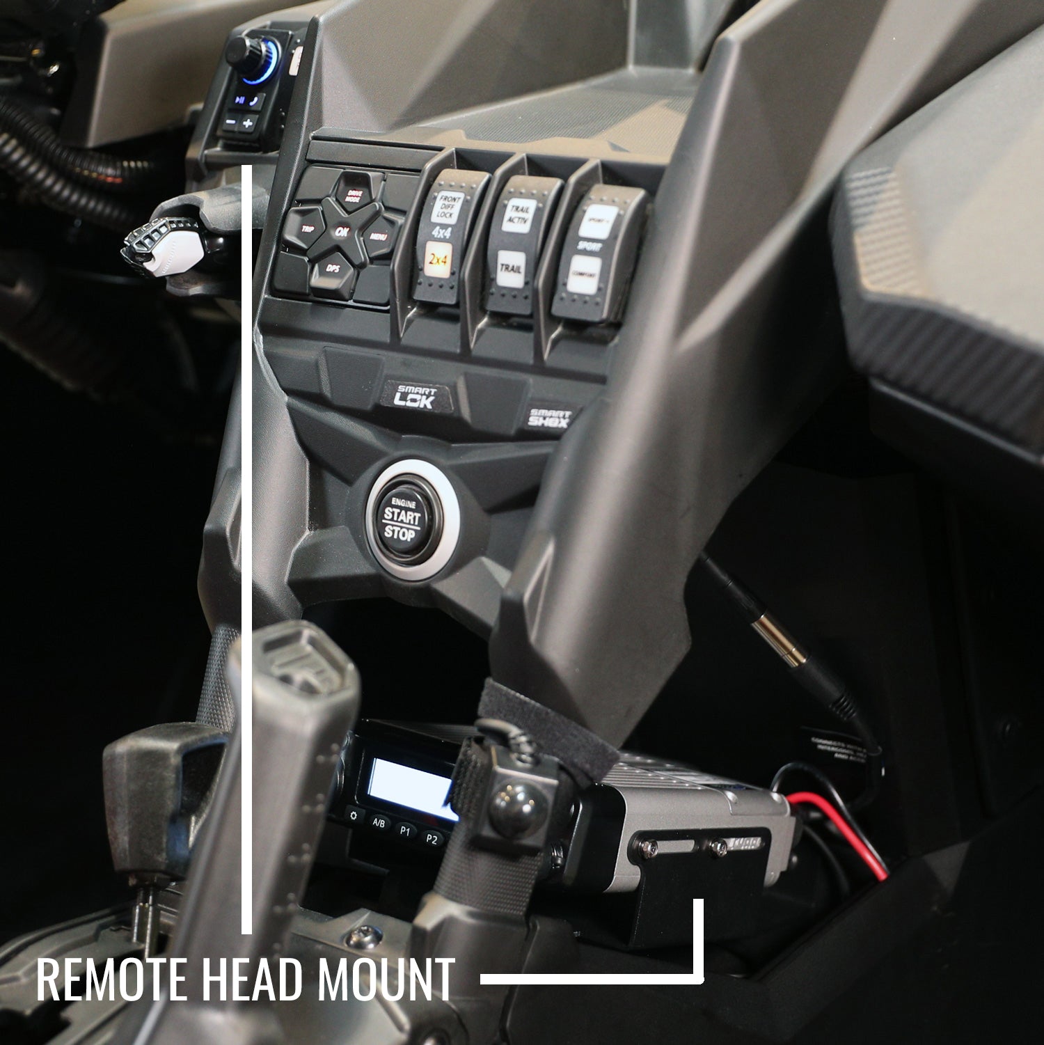 Photo of Can-Am Maverick X3 Complete Communication Kit with Bluetooth Intercom and 2-Way Radio by Rugged Radios - Premium for UTVs / Side by Sides