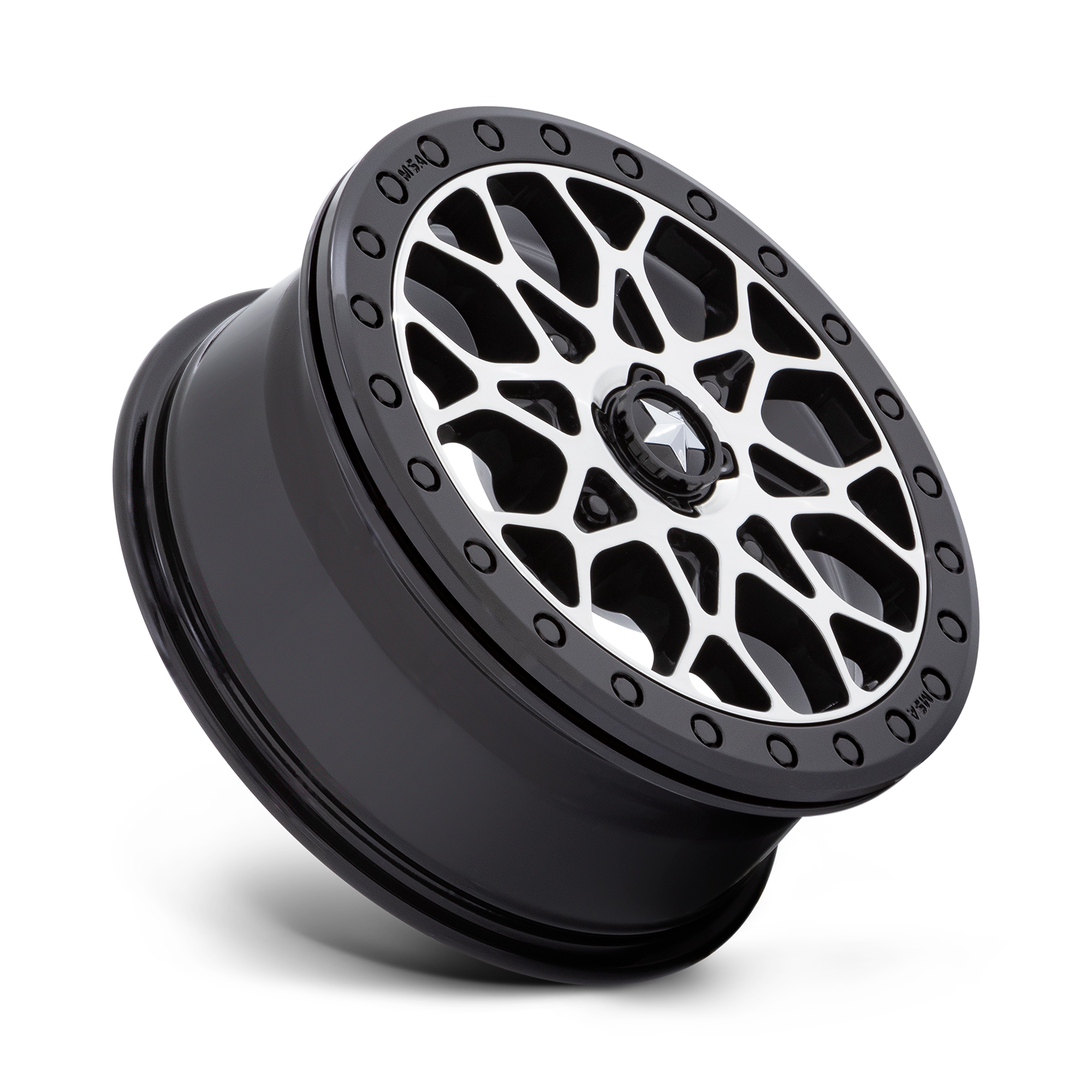 Photo of MSA M48 Portal Beadlock - Gloss Black Machined w/ Gloss Black Ring by MSA Offroad Wheels - Premium for UTVs / Side by Sides