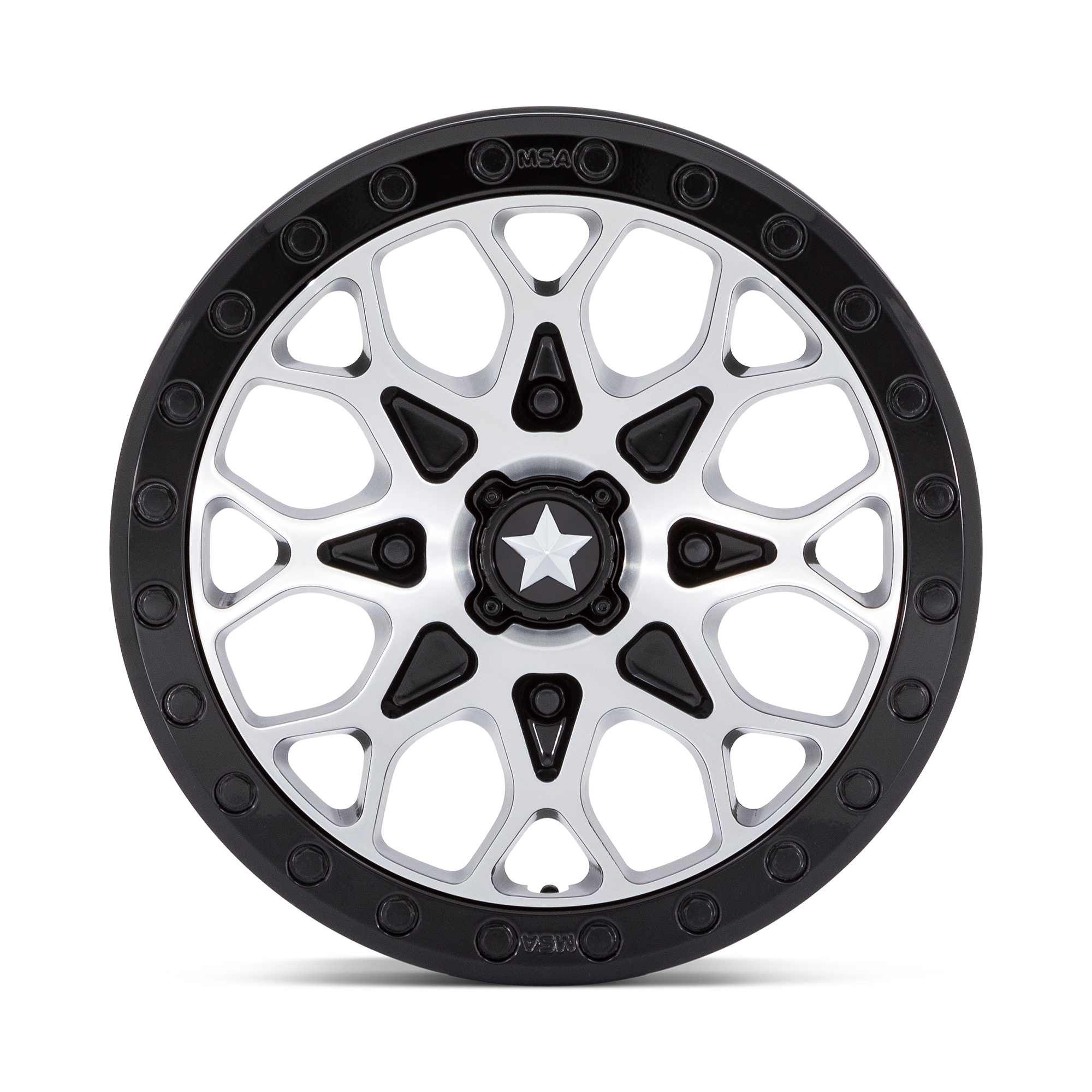 Photo of MSA M48 Portal Beadlock - Gloss Black Machined w/ Gloss Black Ring by MSA Offroad Wheels - Premium for UTVs / Side by Sides