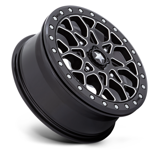 Photo of MSA M48 Portal Beadlock - Gloss Black Milled w/ Gloss Black Ring by MSA Offroad Wheels - Premium for UTVs / Side by Sides