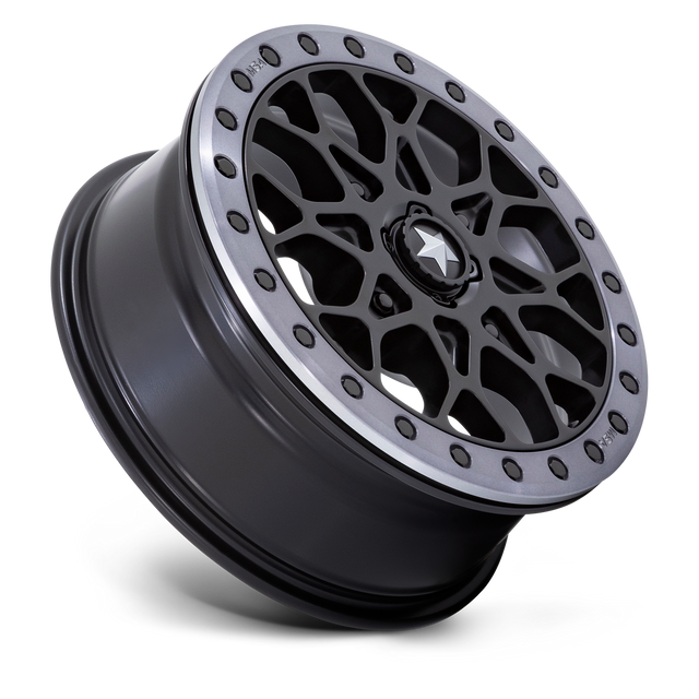 Photo of MSA M48 Portal Beadlock - Satin Black w/ Gray Tint Ring by MSA Offroad Wheels - Premium for UTVs / Side by Sides