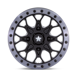 Photo of MSA M48 Portal Beadlock - Satin Black w/ Gray Tint Ring by MSA Offroad Wheels - Premium for UTVs / Side by Sides