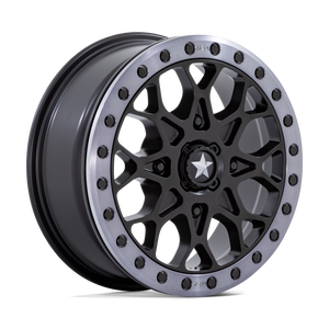 Photo of MSA M48 Portal Beadlock - Satin Black w/ Gray Tint Ring by MSA Offroad Wheels - Premium for UTVs / Side by Sides