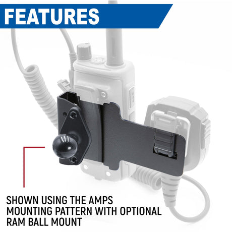 Photo of Radio and Speaker Mic Mount for Handheld Radios by Rugged Radios - Premium for UTVs / Side by Sides