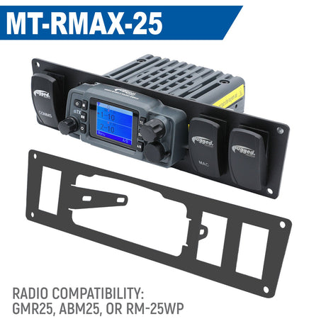 Photo of Yamaha Wolverine RMAX Mount for Mobile Radio and Rocker Switches by Rugged Radios - Premium for UTVs / Side by Sides