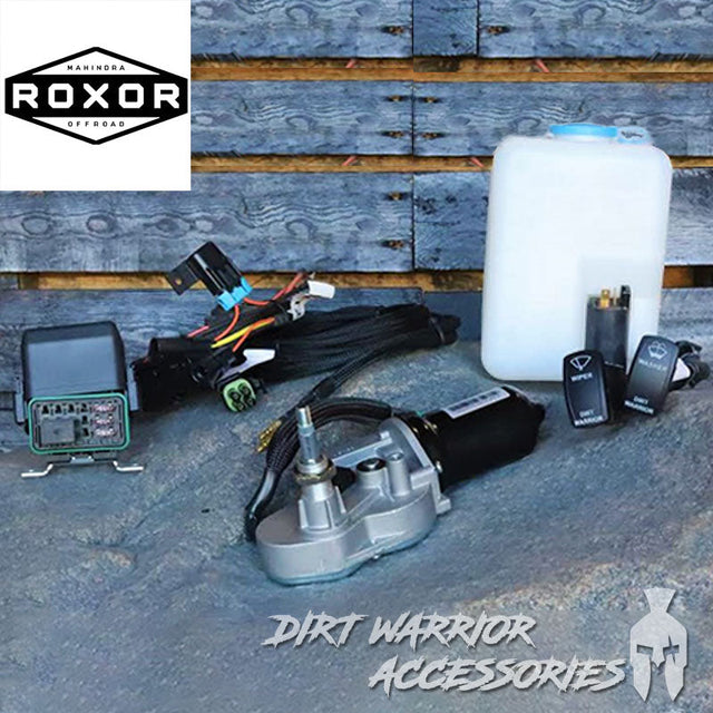 Photo of Dirt Warrior Accessories - Electric Windshield Wiper Kit for Mahindra Roxor by Dirt Warrior Accessories - Premium ELECTIC WIPER for UTVs / Side by Sides