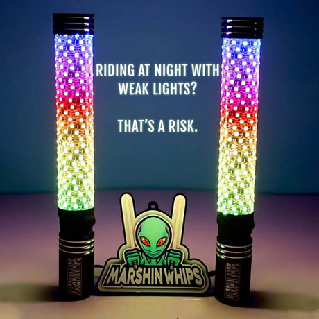 Photo of RGB3 BIG MOE’S- 8”,1.5ft,2ft Magnetic Mount Off-Road Light by Marshin Whips - Premium for UTVs / Side by Sides