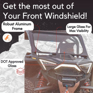 Polaris RZR Turbo R Vented Front Windshield