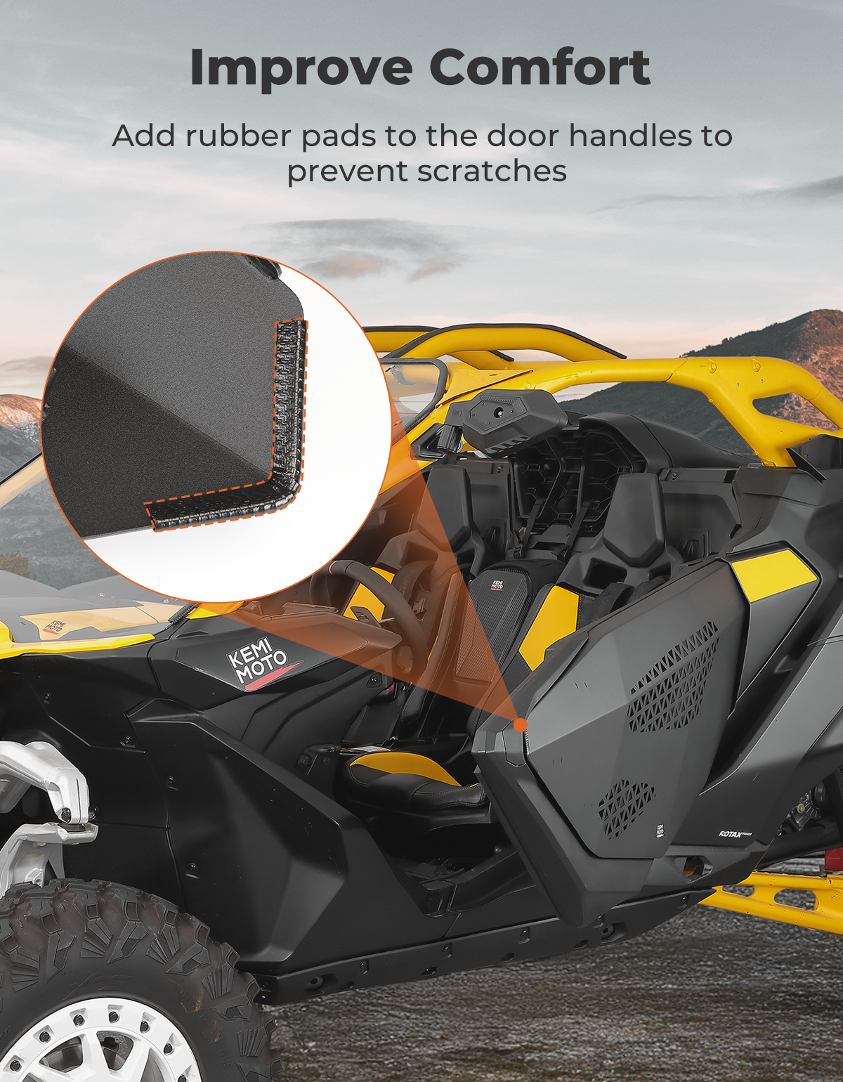 Photo of UTV Aluminum Half Door for Can-Am Maverick R 2024-2025 by Kemimoto - Premium for UTVs / Side by Sides
