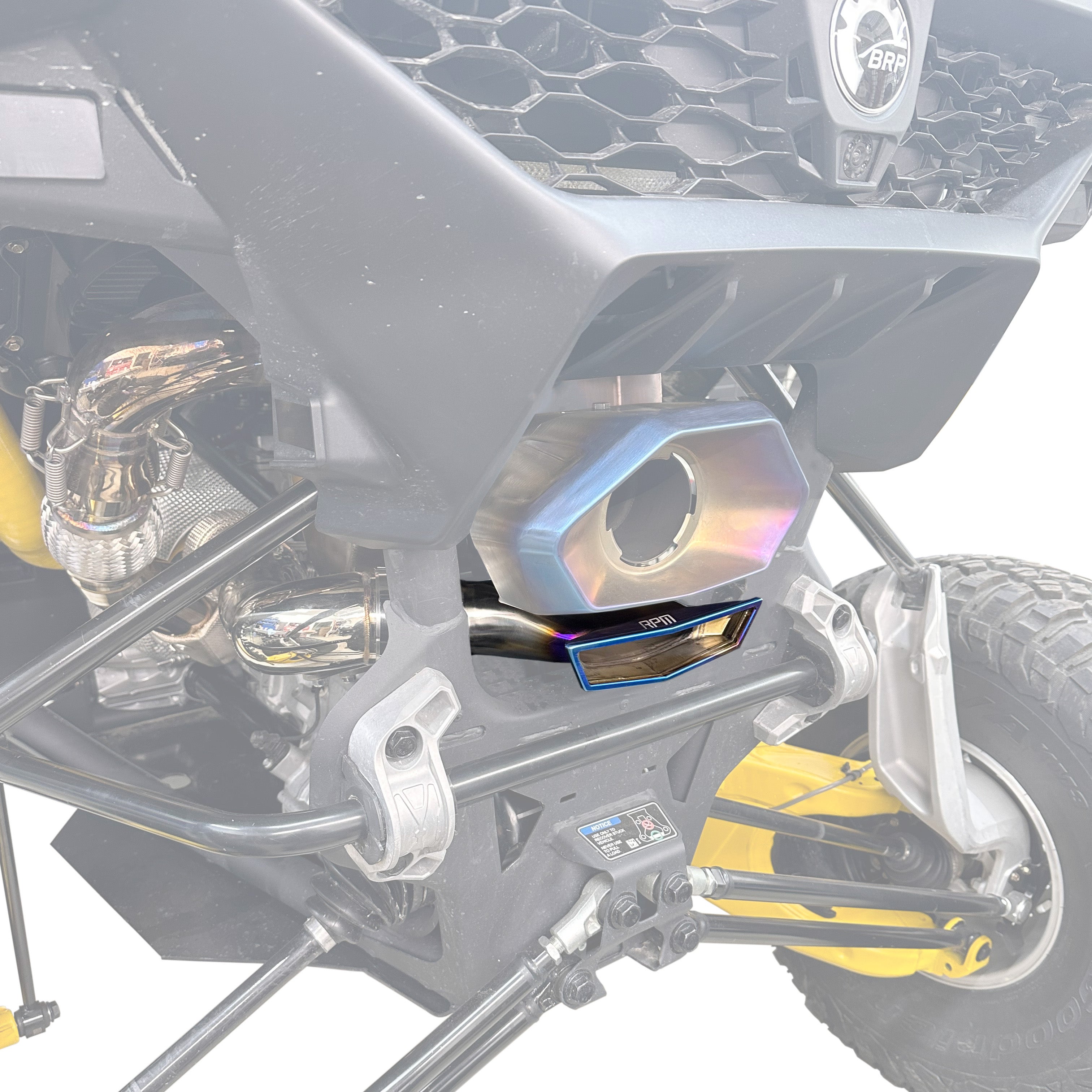 Photo of RPM SXS RPM Maverick R Stainless Brushed, Blued & Black Tip E-Valve TIP by RPM SXS - Premium for UTVs / Side by Sides