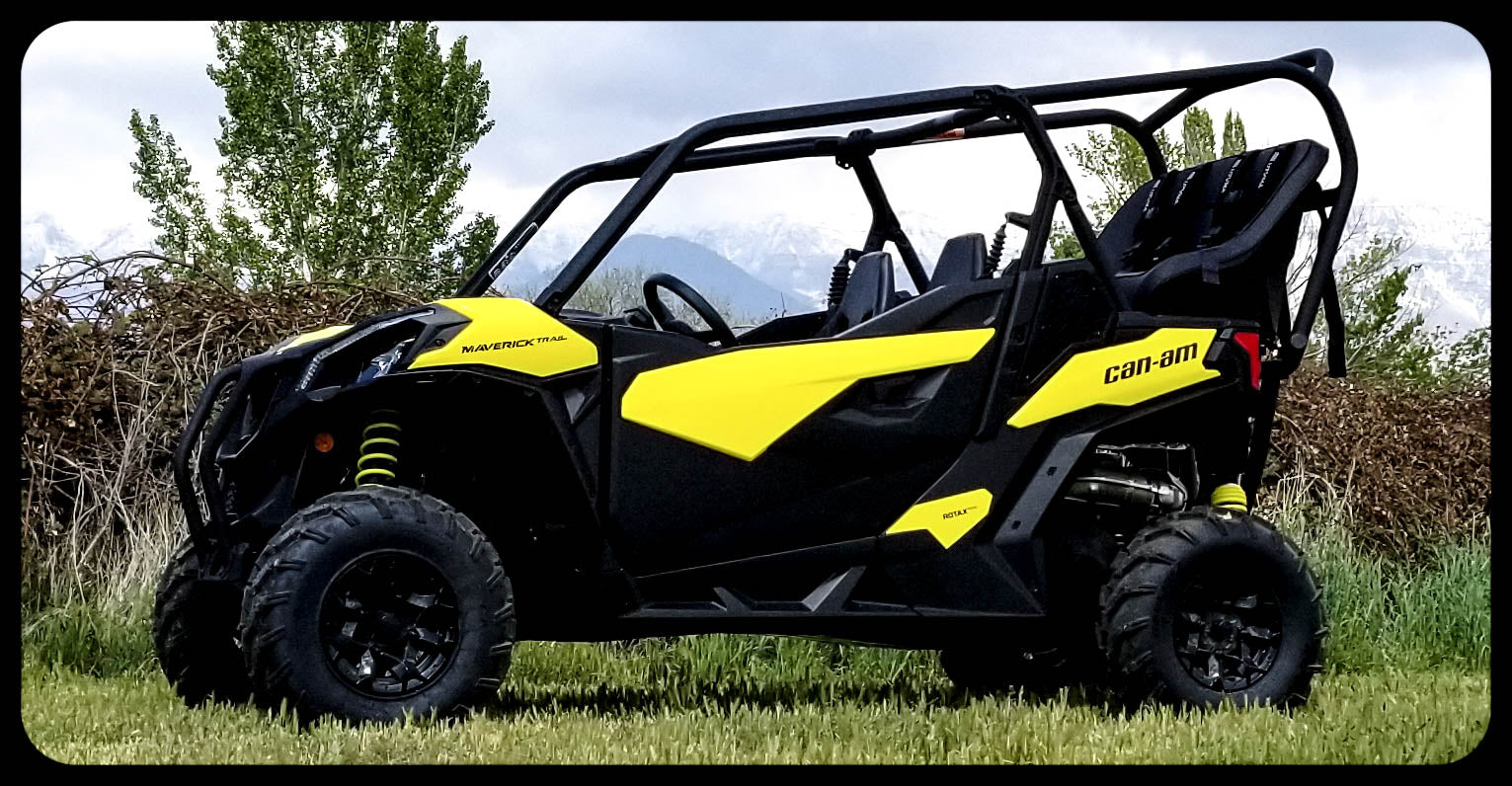 Photo of Maverick Trail Backseat and Roll Cage kits (2018-2024) by UTV Mountain Accessories - Premium Roll Cages for UTVs / Side by Sides