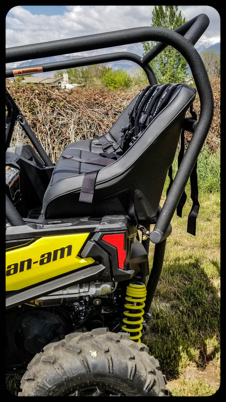 Photo of Maverick Sport Backseat and Roll Cage kits (2018-2024) by UTV Mountain Accessories - Premium Backseat and Roll Cage for UTVs / Side by Sides