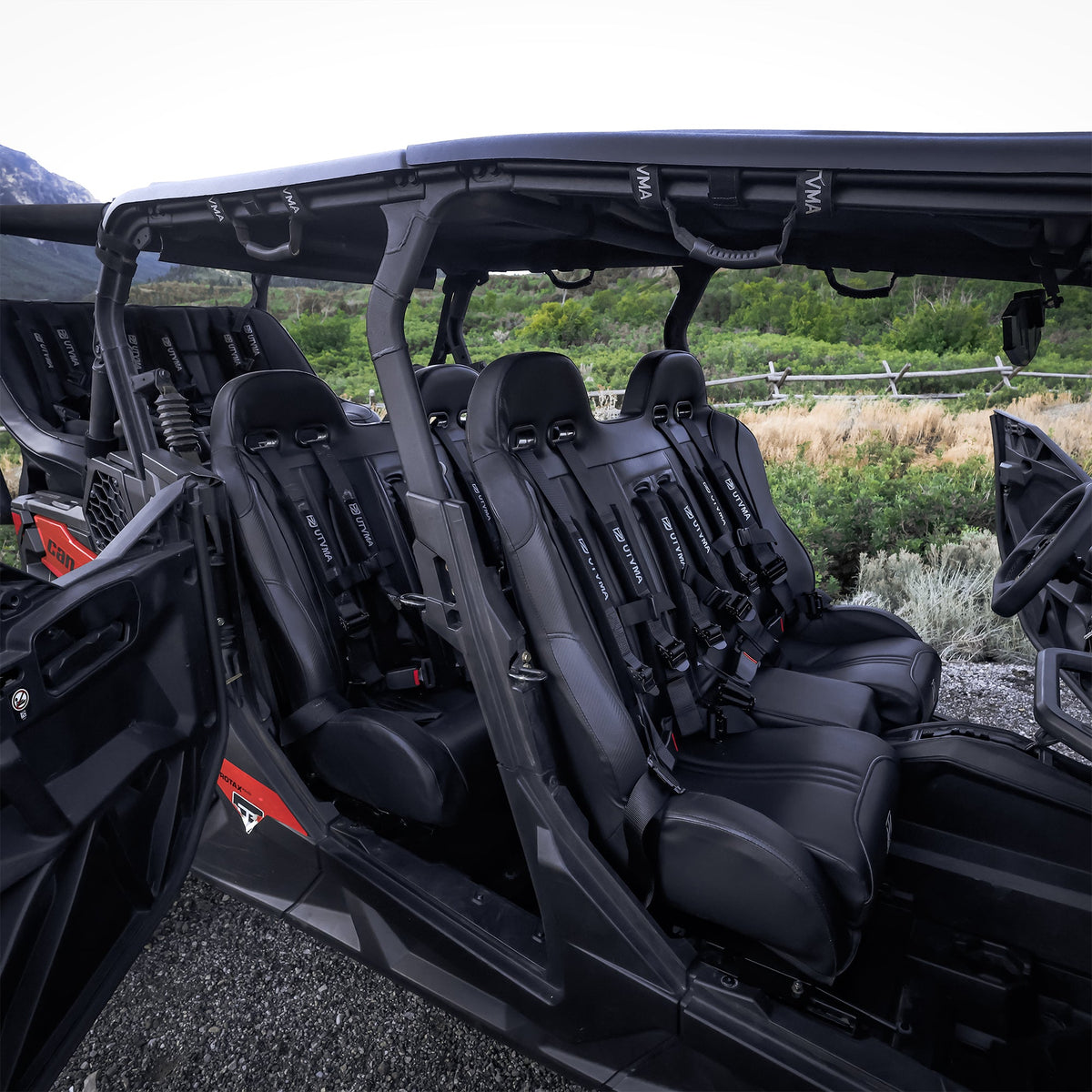 Photo of Maverick Sport Max Front Bench Seat With Harnesses (2019-2025) by UTV Mountain Accessories - Premium Seats & Accessories for UTVs / Side by Sides