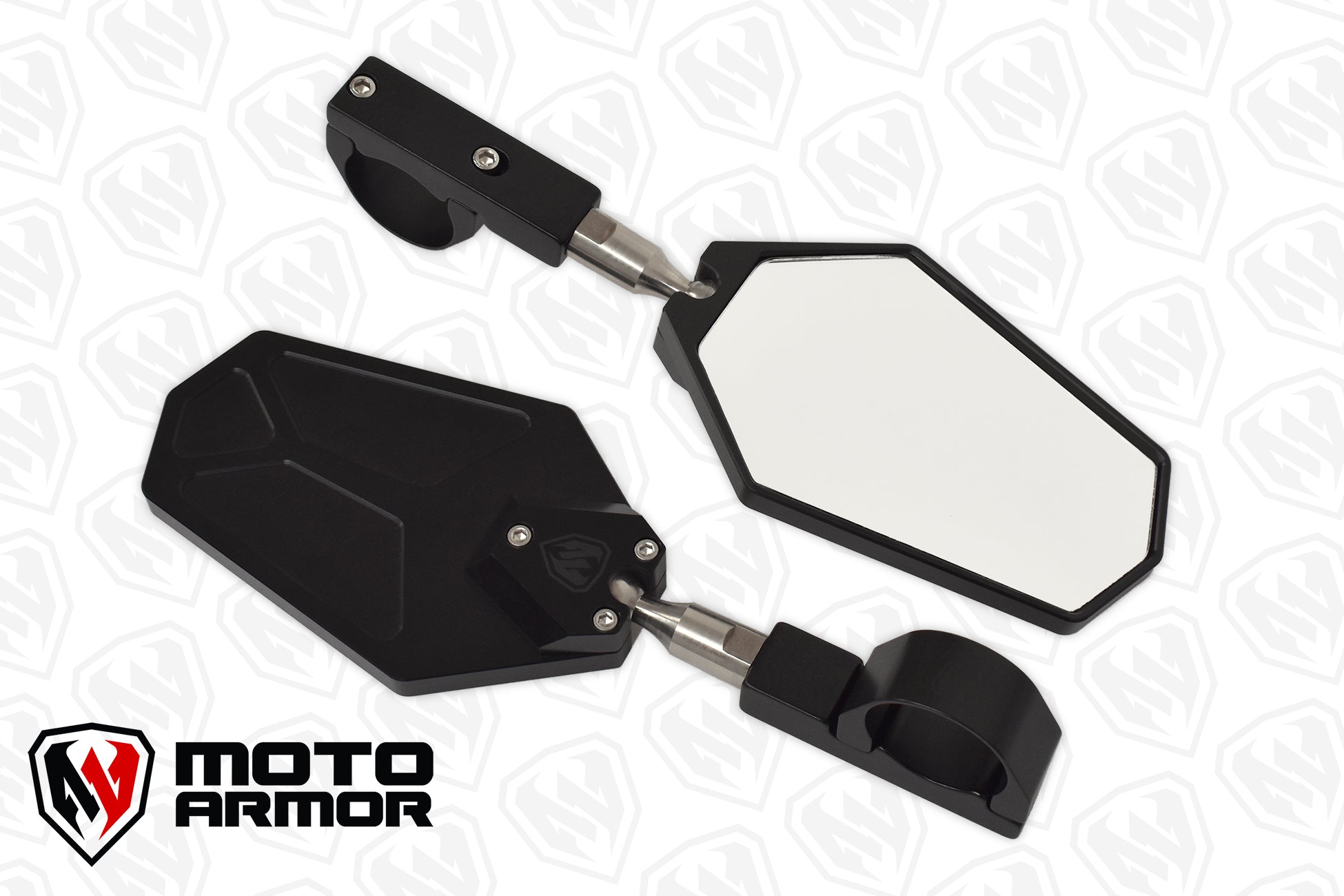 Photo of Billet Convex Mirrors Fits 1.75"- 2" (SET of 2) by Moto Armor - Premium for UTVs / Side by Sides