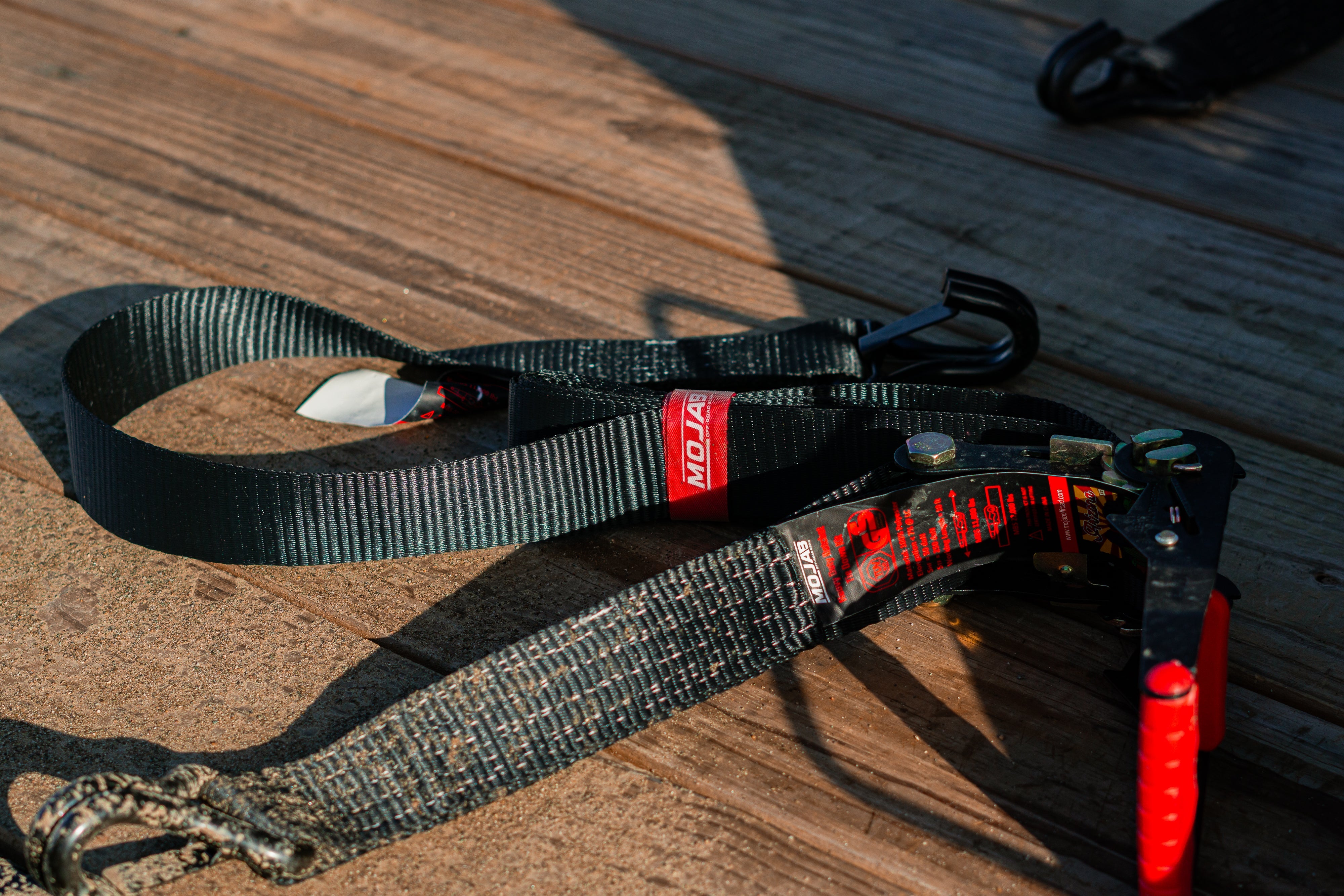Photo of 2" x 10' Ratchet Tie-Down (Closed hook) and 2'' x 39'' Axle Tie-Down Set (Pack of 4) (Lifetime Warranty) by MOJAB OFFROAD - Premium for UTVs / Side by Sides