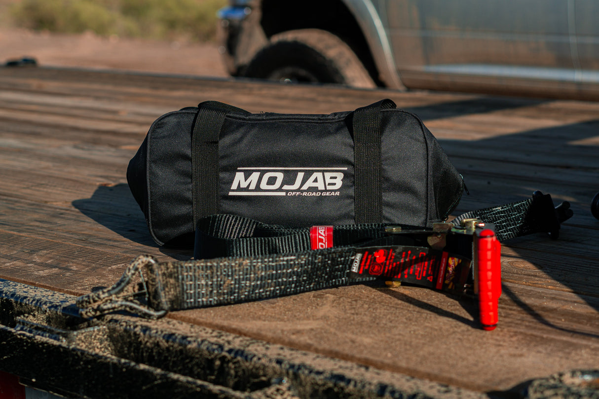 Photo of 2" x 10' Ratchet Tie-Down (Closed hook) and 2'' x 39'' Axle Tie-Down Set (Pack of 4) (Lifetime Warranty) by MOJAB OFFROAD - Premium for UTVs / Side by Sides