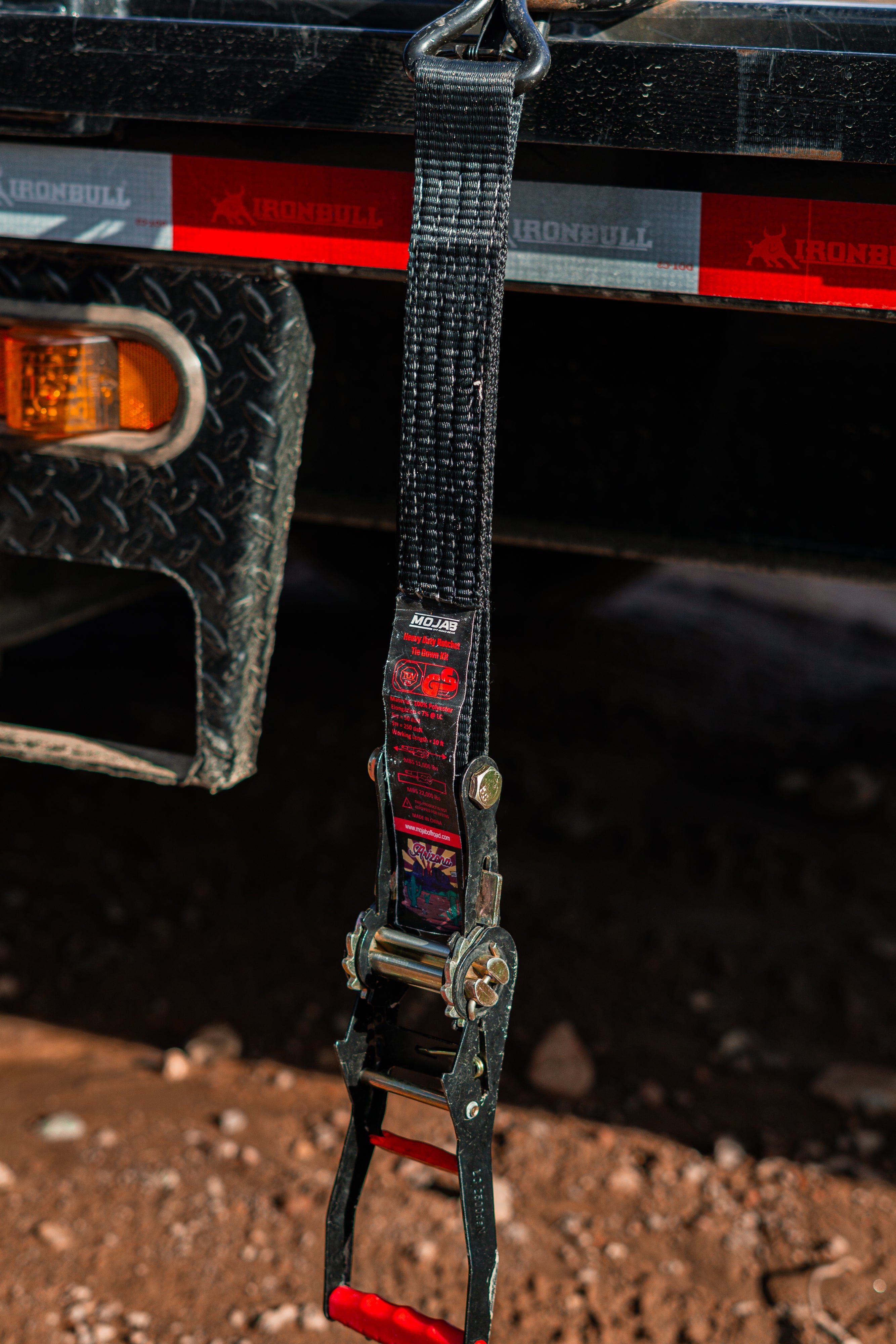 Photo of 2" x 10' Ratchet Tie-Down (Closed hook) and 2'' x 39'' Axle Tie-Down Set (Pack of 4) (Lifetime Warranty) by MOJAB OFFROAD - Premium for UTVs / Side by Sides
