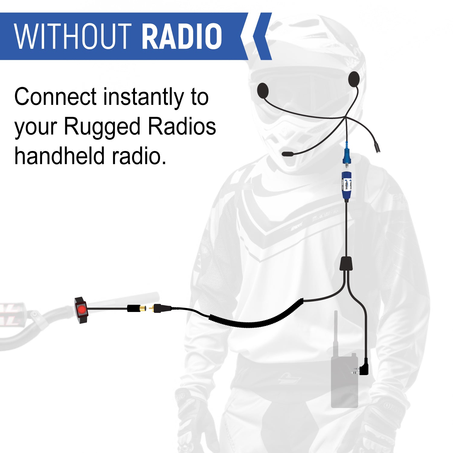 Photo of Rugged Radios MOTO MAX Complete Motorcycle Communication Kit with Heavy-Duty OFFROAD Cables by Rugged Radios - Premium for UTVs / Side by Sides