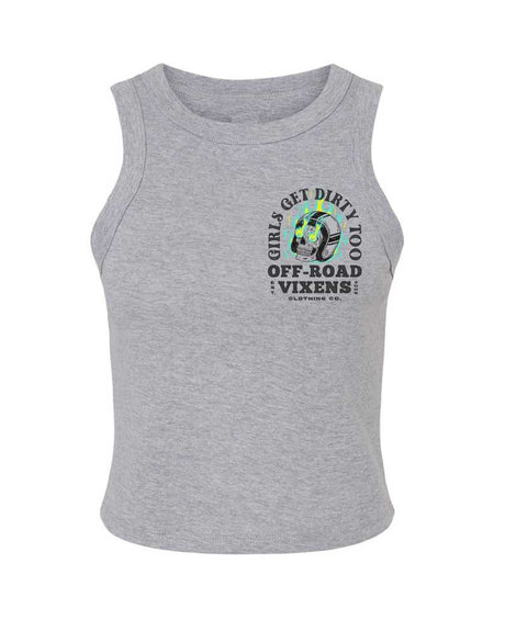 Photo of Moto Head Cropped Micro Rib Tank by OFF-ROAD VIXENS CLOTHING CO. - Premium Ladies Tanks for UTVs / Side by Sides