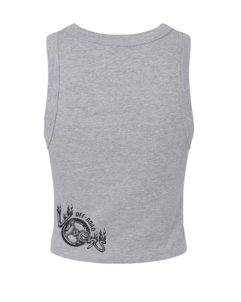 Photo of Moto Head Cropped Micro Rib Tank by OFF-ROAD VIXENS CLOTHING CO. - Premium Ladies Tanks for UTVs / Side by Sides