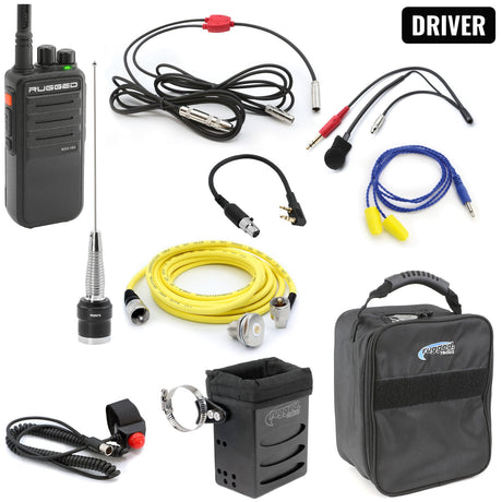 Photo of NASCAR Driver Only Long Track Racing Communication Kit with RDH16 Radio by Rugged Radios - Premium for UTVs / Side by Sides