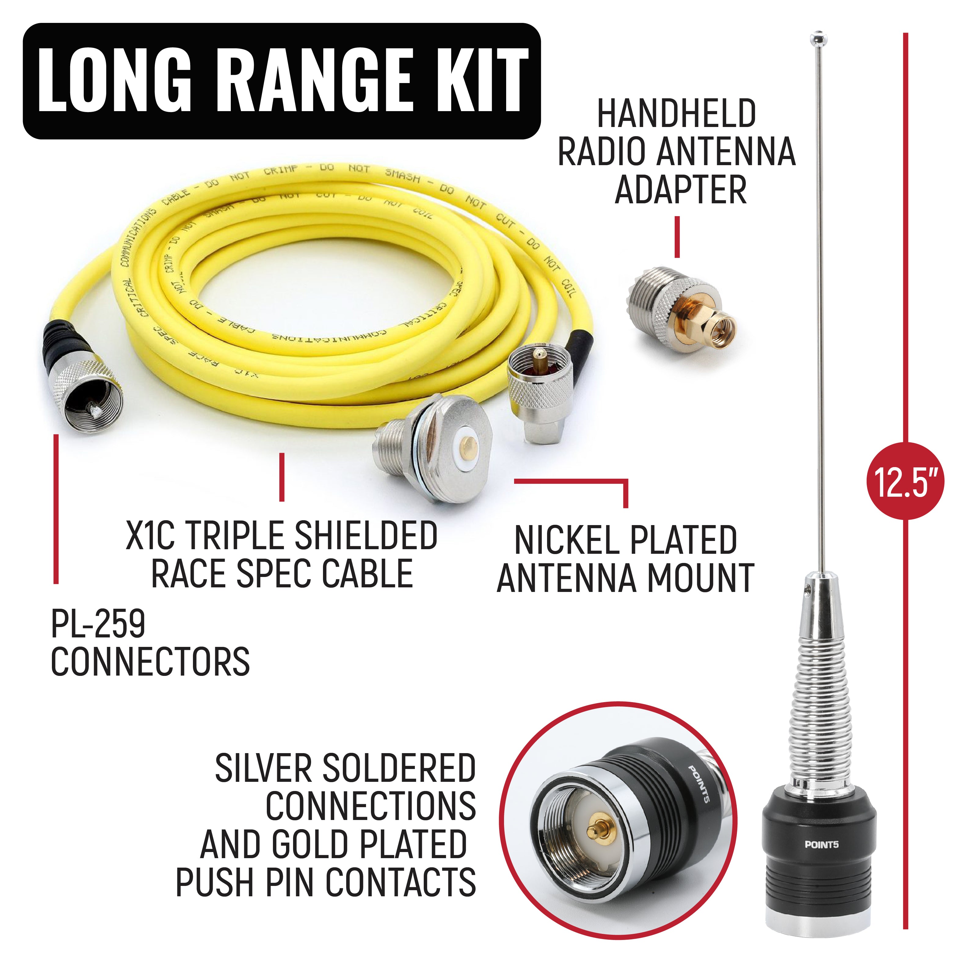 Photo of NASCAR Driver Only Long Track Racing Communication Kit with RDH16 Radio by Rugged Radios - Premium for UTVs / Side by Sides