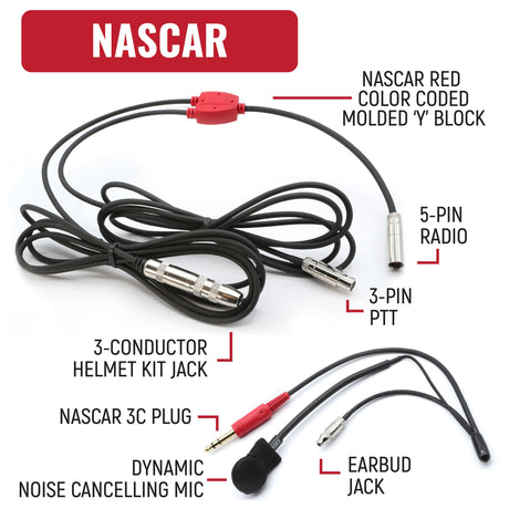Photo of NASCAR Driver Only Long Track Racing Communication Kit with RDH16 Radio by Rugged Radios - Premium for UTVs / Side by Sides