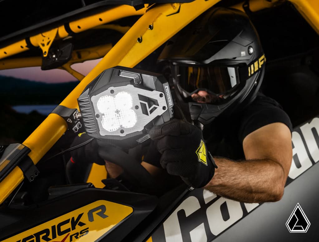 Nighthawk G2 LED UTV Side Mirrors mirror light in daylight — Assault Industries